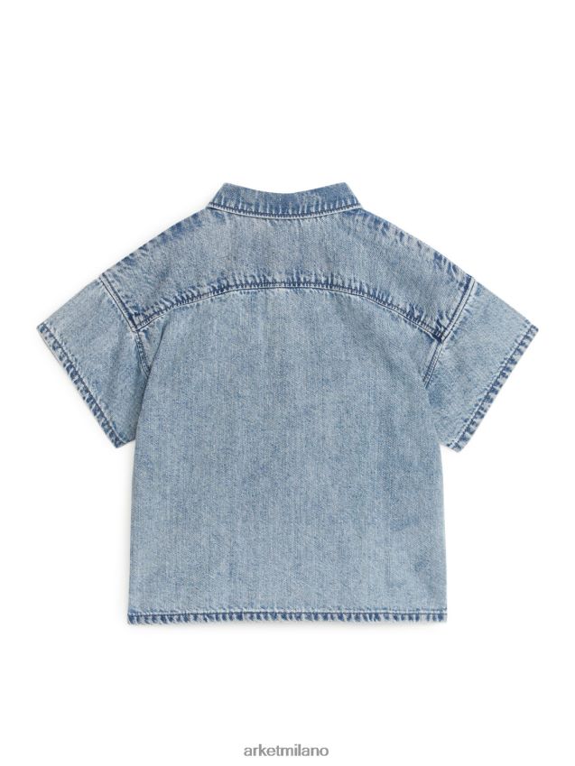 vestiario esso ARKET bambini camicia di jeans a maniche corte blu polveroso 6F0F6L1495