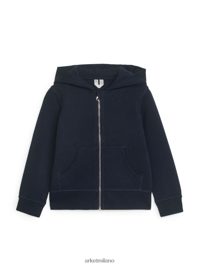 vestiario esso ARKET bambini felpa con cappuccio con cerniera blu scuro 6F0F6L1530