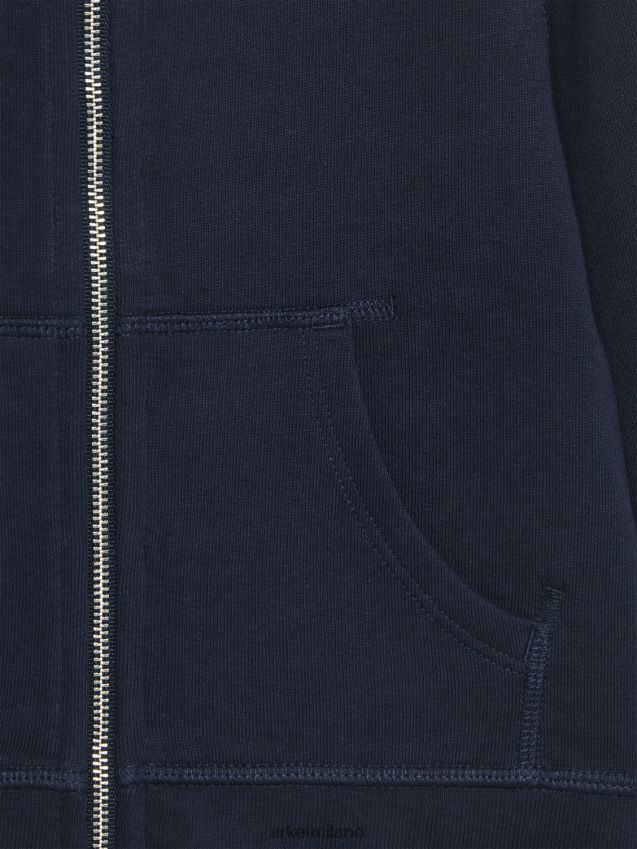 vestiario esso ARKET bambini felpa con cappuccio con cerniera blu scuro 6F0F6L1530