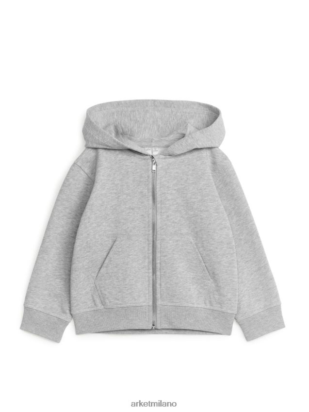 vestiario esso ARKET bambini felpa con cappuccio con cerniera grigio chiaro 6F0F6L1494