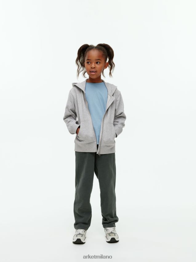 vestiario esso ARKET bambini felpa con cappuccio con cerniera grigio chiaro 6F0F6L1494