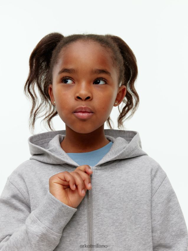 vestiario esso ARKET bambini felpa con cappuccio con cerniera grigio chiaro 6F0F6L1494