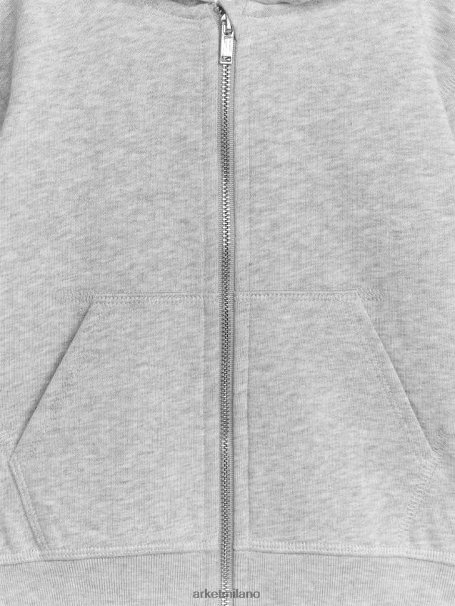vestiario esso ARKET bambini felpa con cappuccio con cerniera grigio chiaro 6F0F6L1494