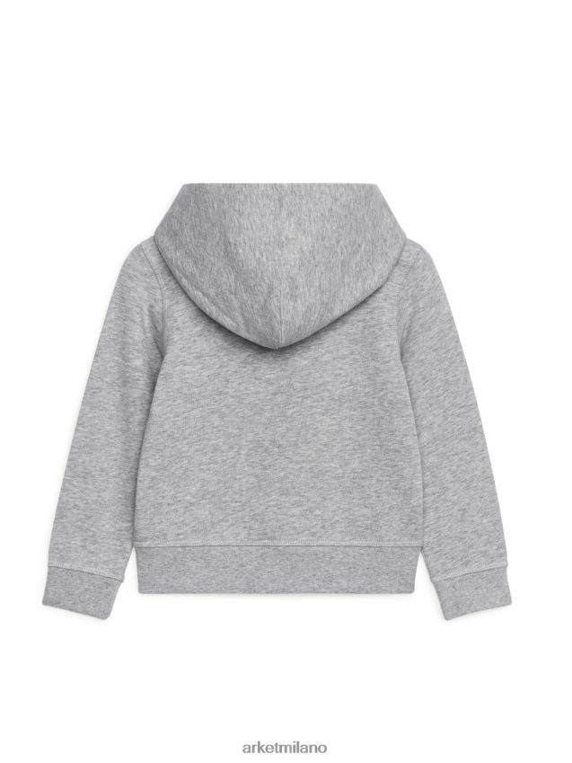 vestiario esso ARKET bambini felpa con cappuccio con cerniera grigio melange 6F0F6L1528