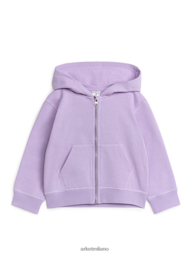 vestiario esso ARKET bambini felpa con cappuccio con cerniera lilla 6F0F6L1492