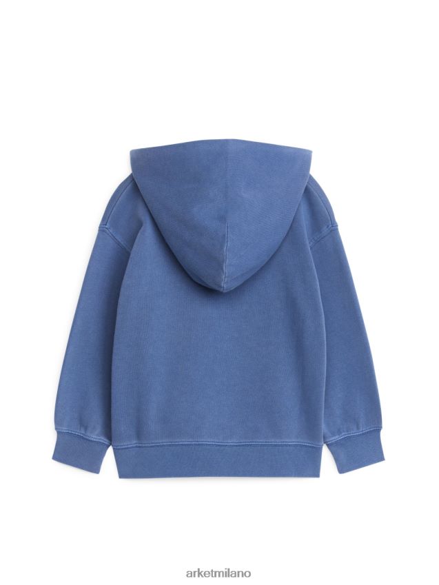 vestiario esso ARKET bambini felpa con cappuccio con tasca frontale blu lavato 6F0F6L1432