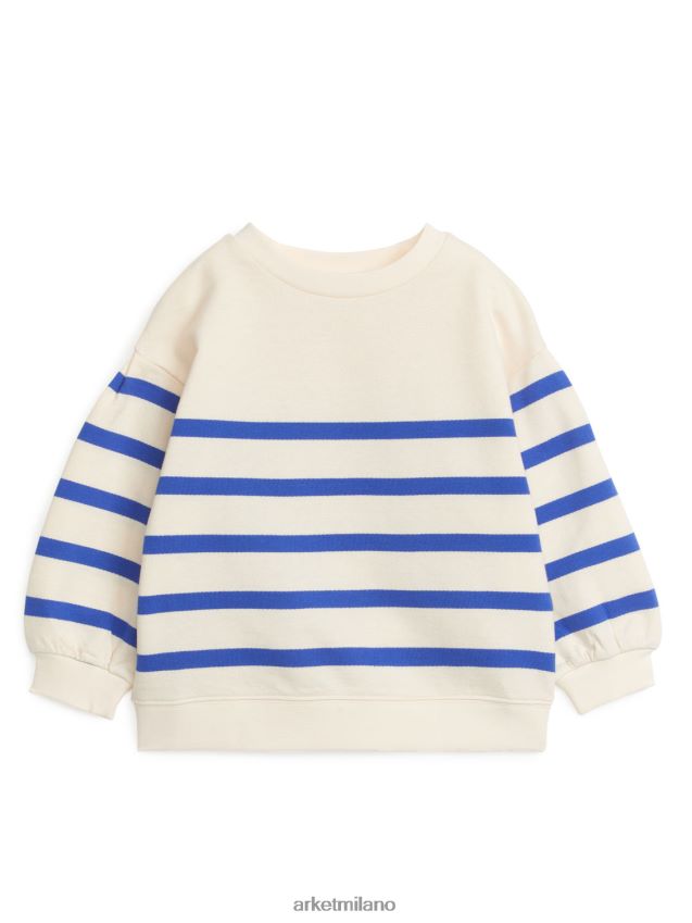 vestiario esso ARKET bambini felpa con maniche a sbuffo crema/blu 6F0F6L1476