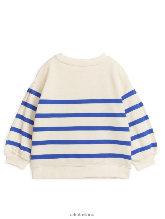 vestiario esso ARKET bambini felpa con maniche a sbuffo crema/blu 6F0F6L1476