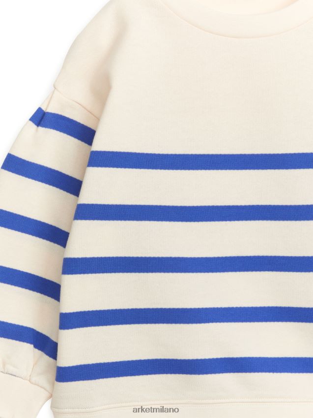 vestiario esso ARKET bambini felpa con maniche a sbuffo crema/blu 6F0F6L1476