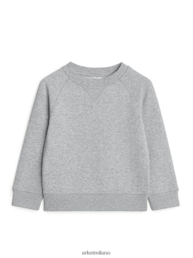 vestiario esso ARKET bambini felpa girocollo grigio melange 6F0F6L1529
