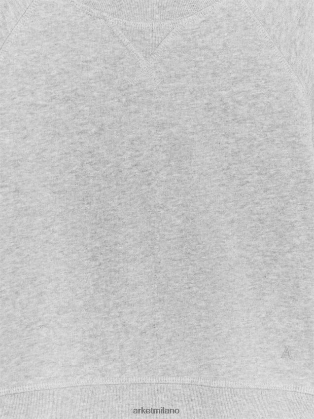 vestiario esso ARKET bambini felpa in cotone grigio melange 6F0F6L1444
