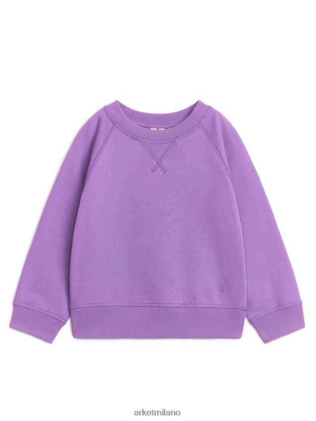 vestiario esso ARKET bambini felpa in cotone viola 6F0F6L1445