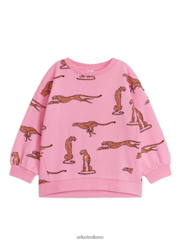 vestiario esso ARKET bambini felpa oversize rosa/ghepardo 6F0F6L1440