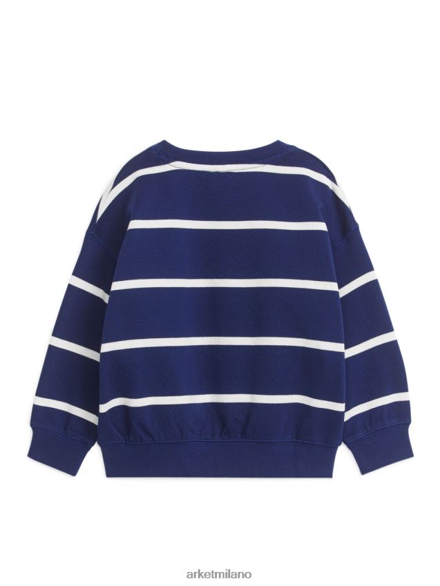 vestiario esso ARKET bambini felpa rilassata blu scuro/bianco sporco 6F0F6L1516