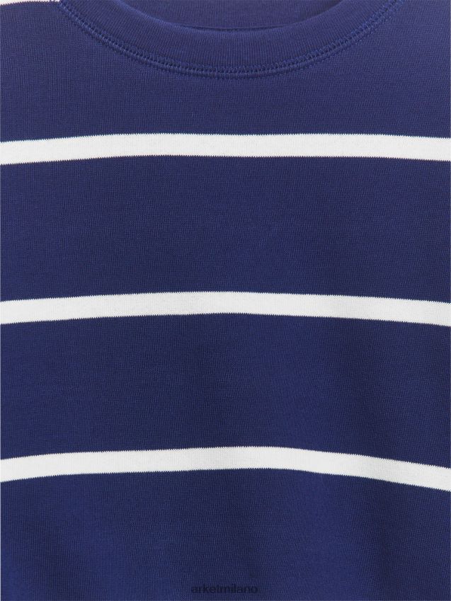 vestiario esso ARKET bambini felpa rilassata blu scuro/bianco sporco 6F0F6L1516