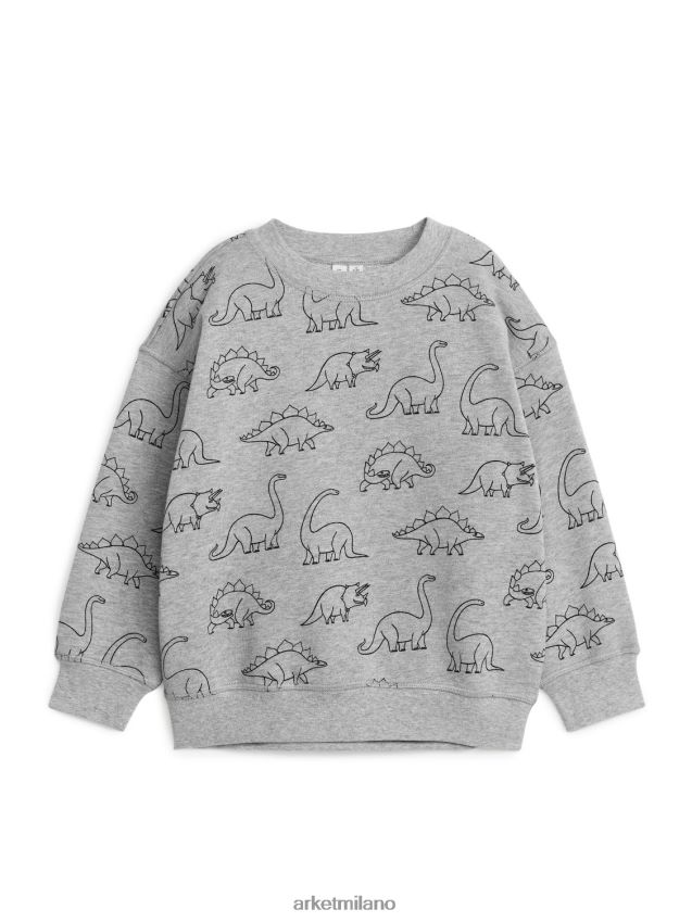 vestiario esso ARKET bambini felpa rilassata grigio/dinosaurito 6F0F6L1509
