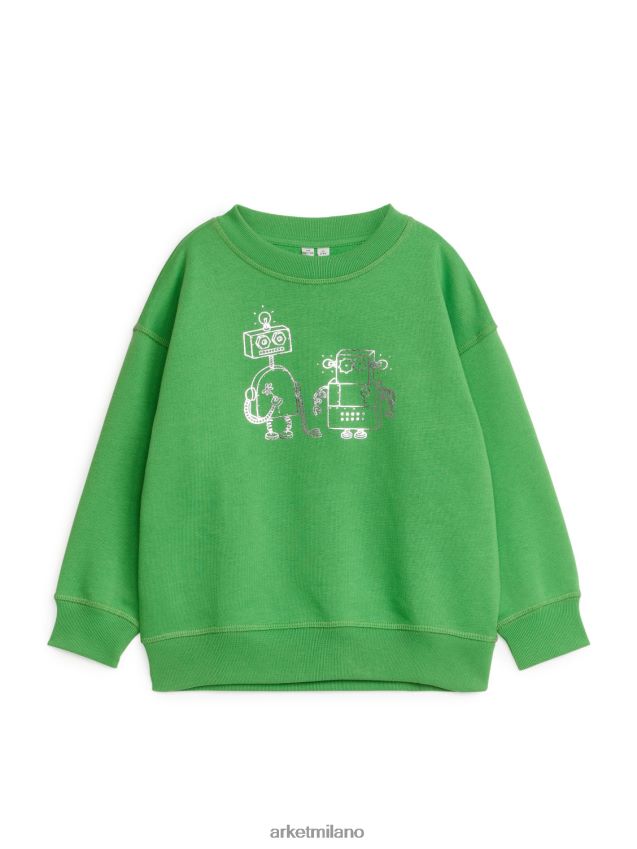 vestiario esso ARKET bambini felpa rilassata verde/robot 6F0F6L1487