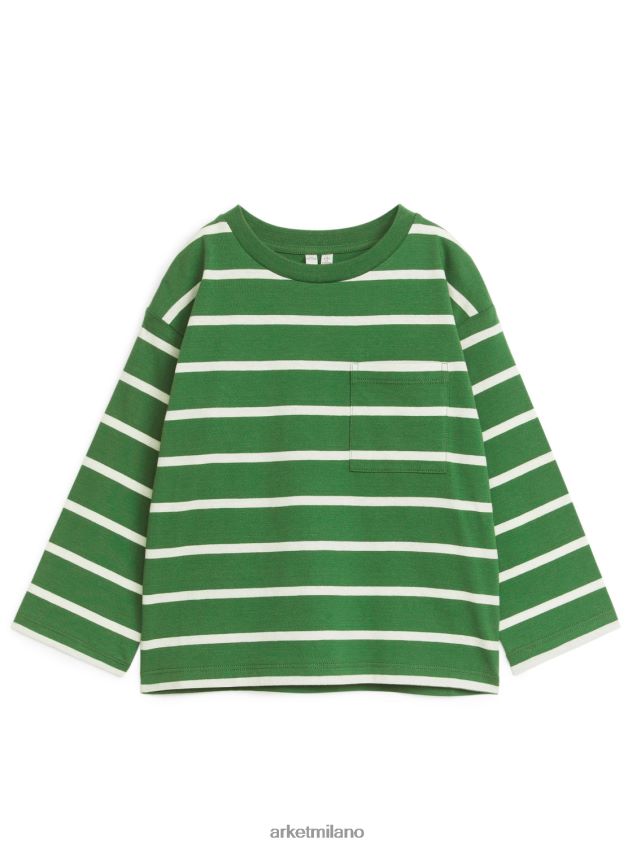 vestiario esso ARKET bambini maglietta a maniche lunghe verde/strisce 6F0F6L1452