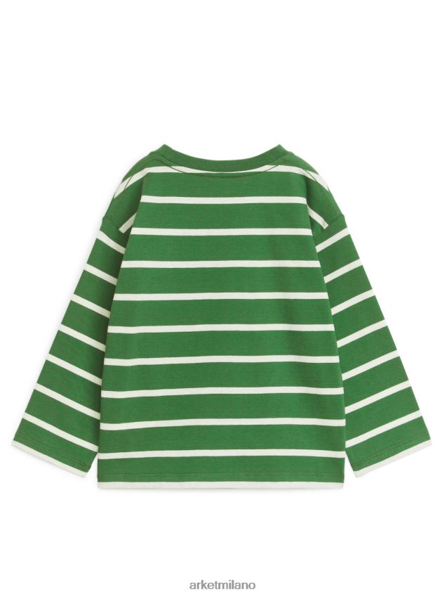 vestiario esso ARKET bambini maglietta a maniche lunghe verde/strisce 6F0F6L1452