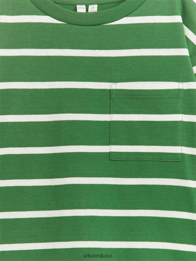 vestiario esso ARKET bambini maglietta a maniche lunghe verde/strisce 6F0F6L1452