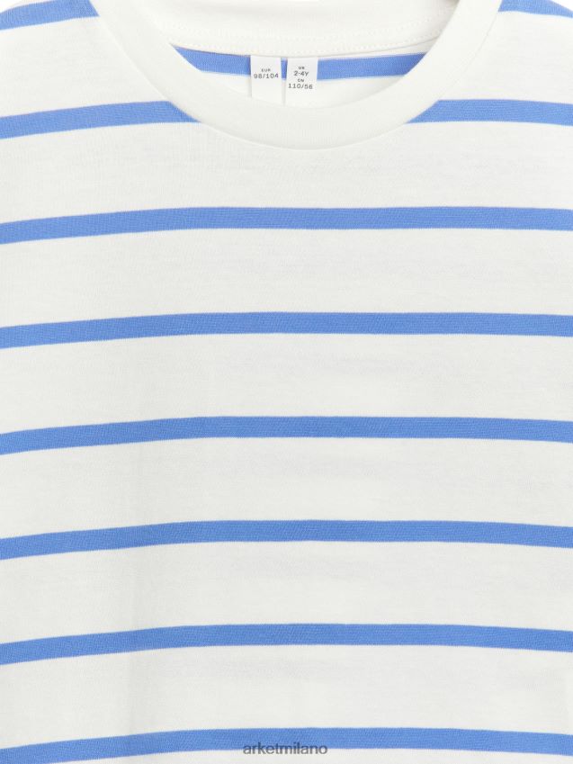 vestiario esso ARKET bambini maglietta a righe bianco blu 6F0F6L1477