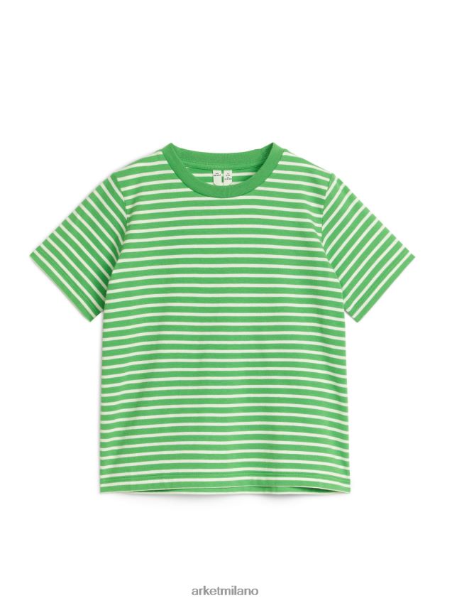 vestiario esso ARKET bambini maglietta a righe verde/bianco 6F0F6L1501