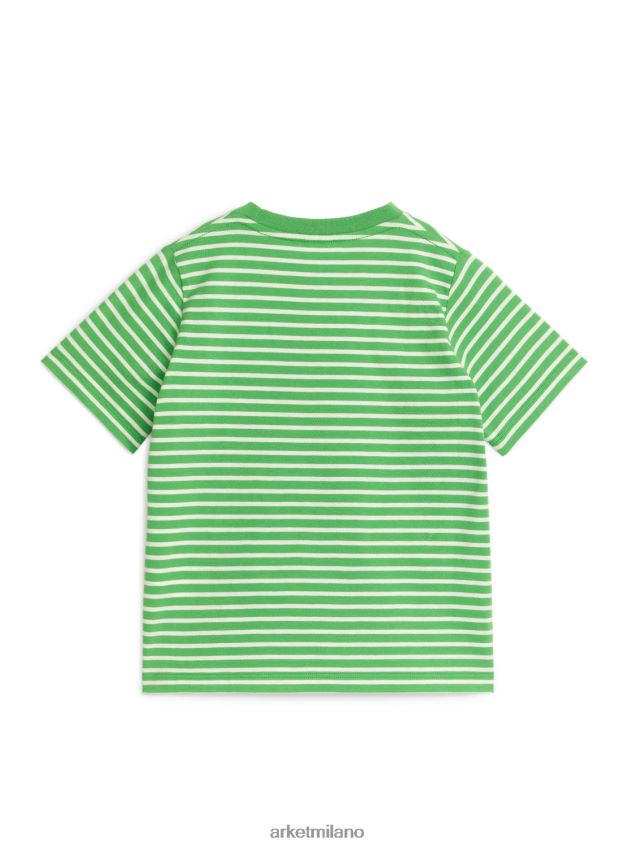 vestiario esso ARKET bambini maglietta a righe verde/bianco 6F0F6L1501