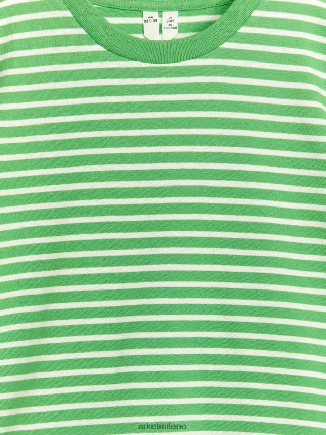 vestiario esso ARKET bambini maglietta a righe verde/bianco 6F0F6L1501