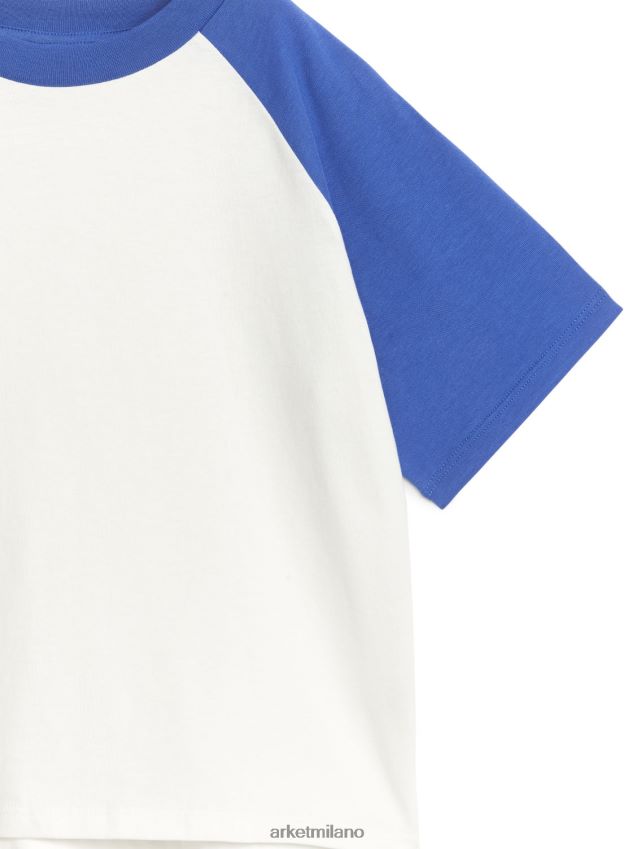 vestiario esso ARKET bambini maglietta con maniche raglan bianco blu 6F0F6L1458