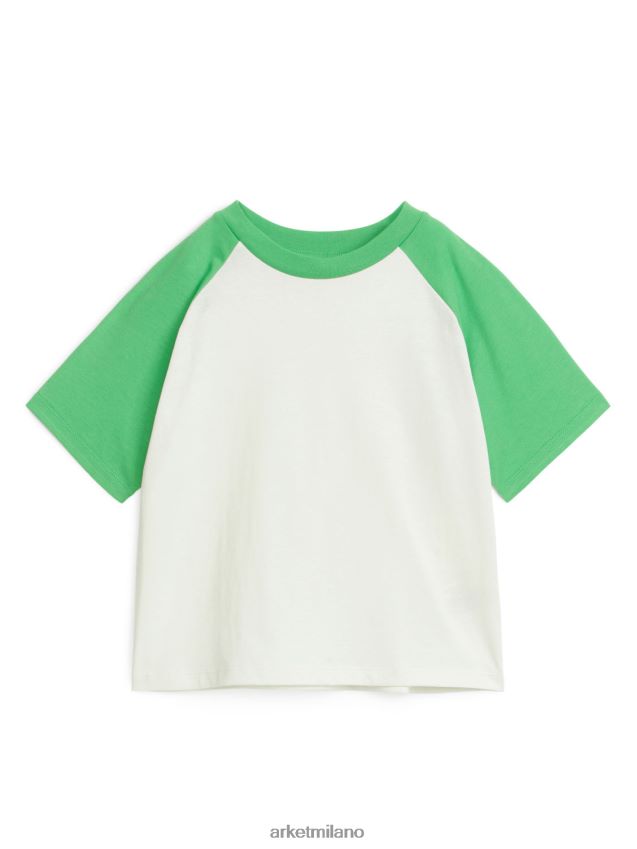 vestiario esso ARKET bambini maglietta con maniche raglan bianco/verde 6F0F6L1443