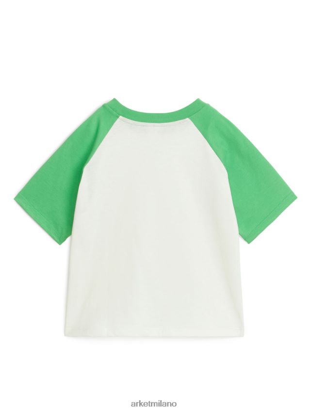 vestiario esso ARKET bambini maglietta con maniche raglan bianco/verde 6F0F6L1443