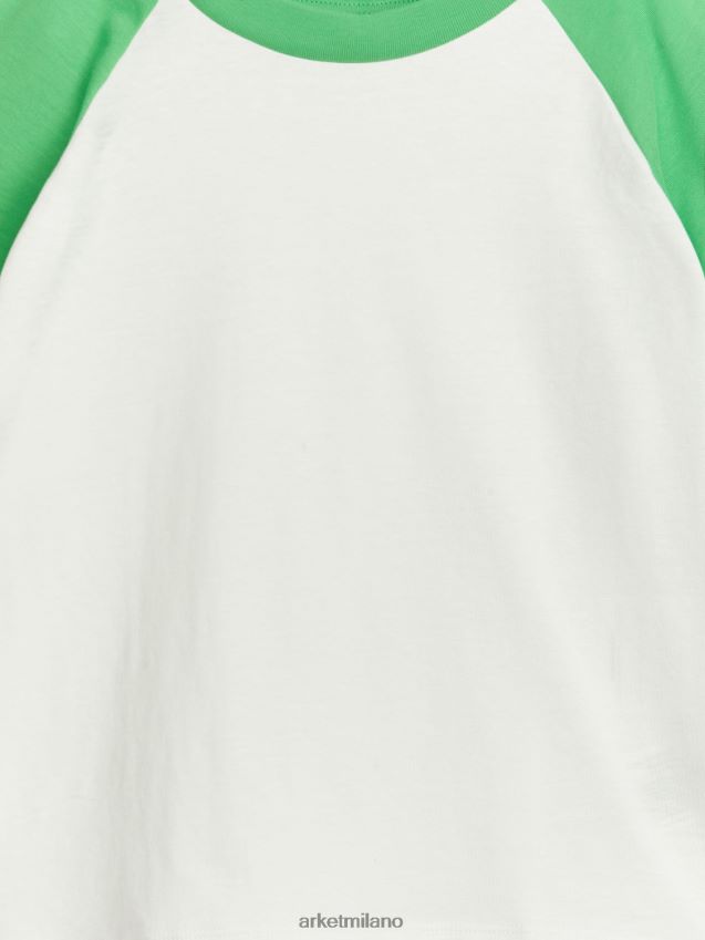 vestiario esso ARKET bambini maglietta con maniche raglan bianco/verde 6F0F6L1443