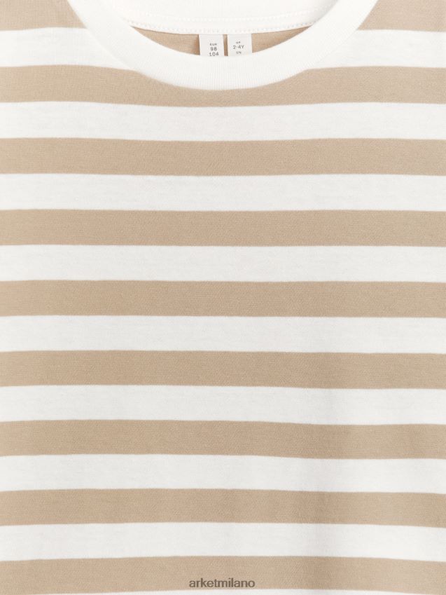 vestiario esso ARKET bambini maglietta oversize a maniche lunghe beige/righe 6F0F6L1499
