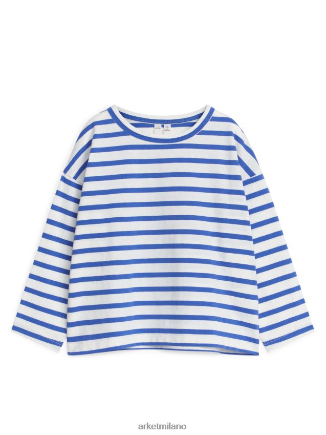 vestiario esso ARKET bambini maglietta oversize a maniche lunghe bianco/blu brillante 6F0F6L1513