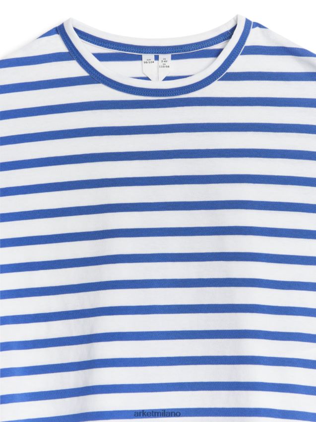 vestiario esso ARKET bambini maglietta oversize a maniche lunghe bianco/blu brillante 6F0F6L1513