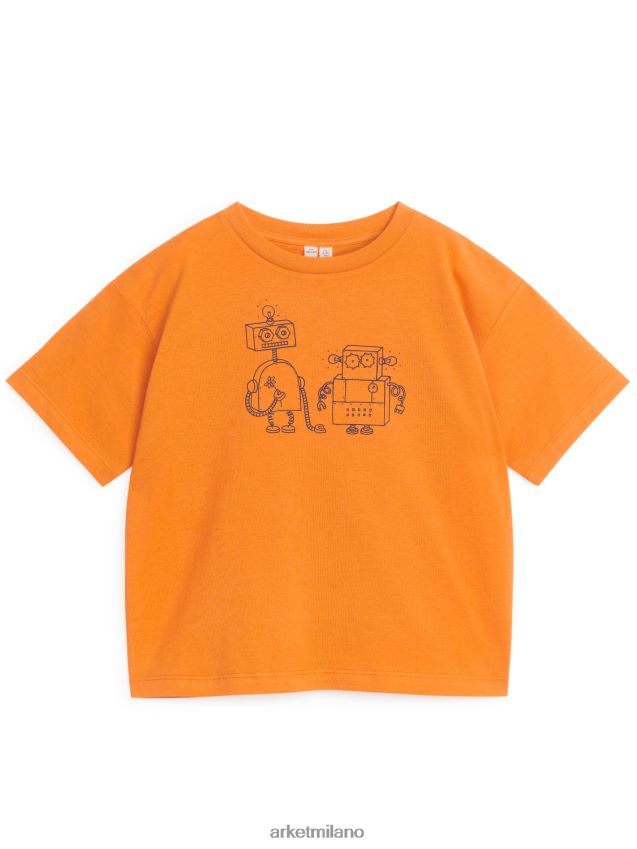 vestiario esso ARKET bambini maglietta oversize arancione/robot 6F0F6L1482