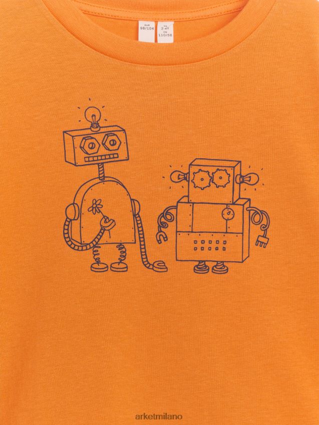 vestiario esso ARKET bambini maglietta oversize arancione/robot 6F0F6L1482