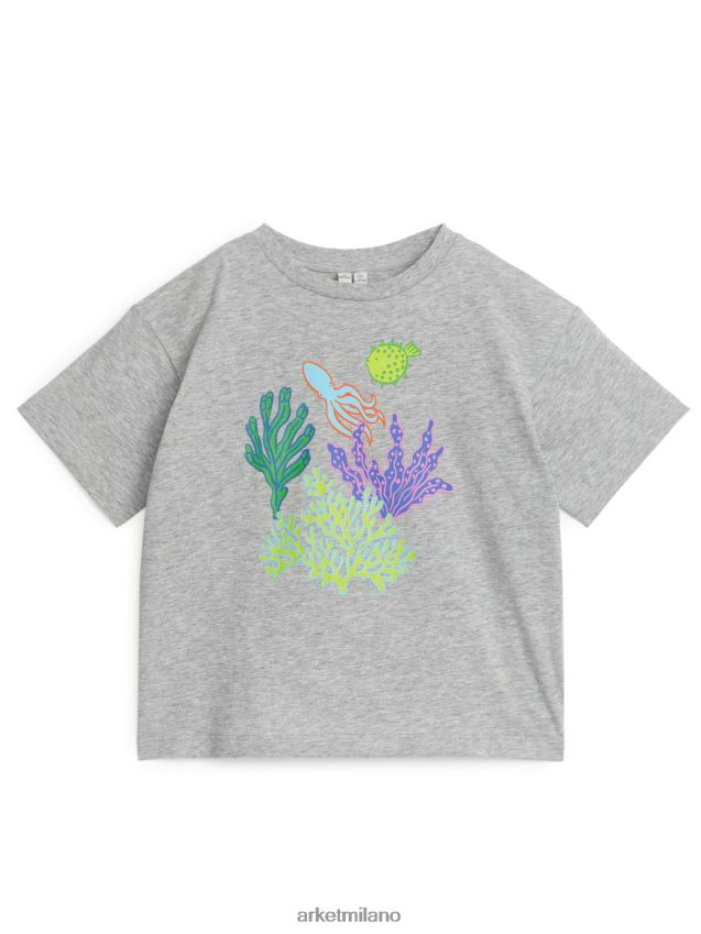 vestiario esso ARKET bambini maglietta oversize grigio/barriera corallina 6F0F6L1462