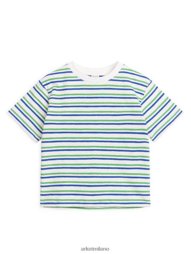 vestiario esso ARKET bambini maglietta strutturata bianco/verde/blu 6F0F6L1448