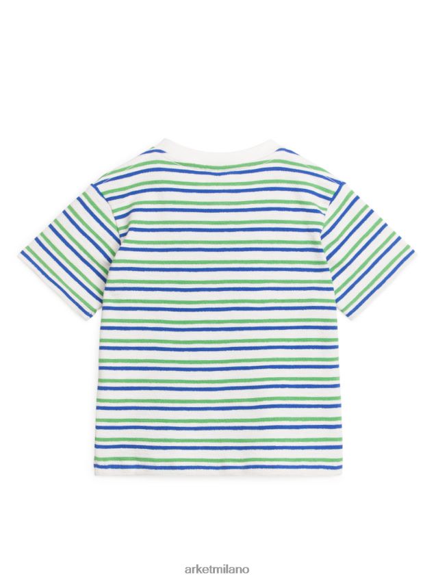 vestiario esso ARKET bambini maglietta strutturata bianco/verde/blu 6F0F6L1448