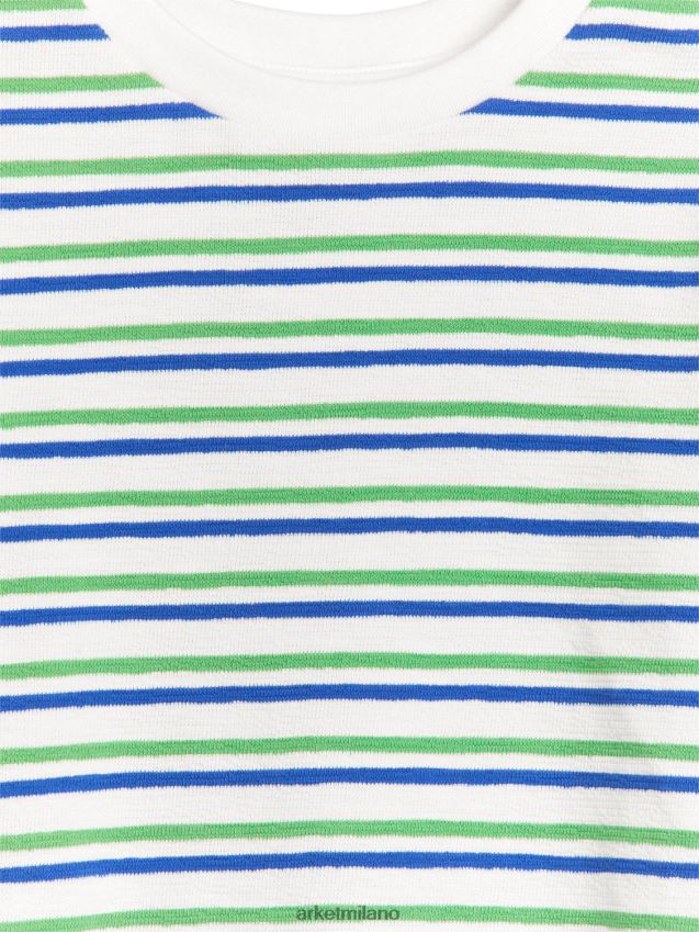 vestiario esso ARKET bambini maglietta strutturata bianco/verde/blu 6F0F6L1448