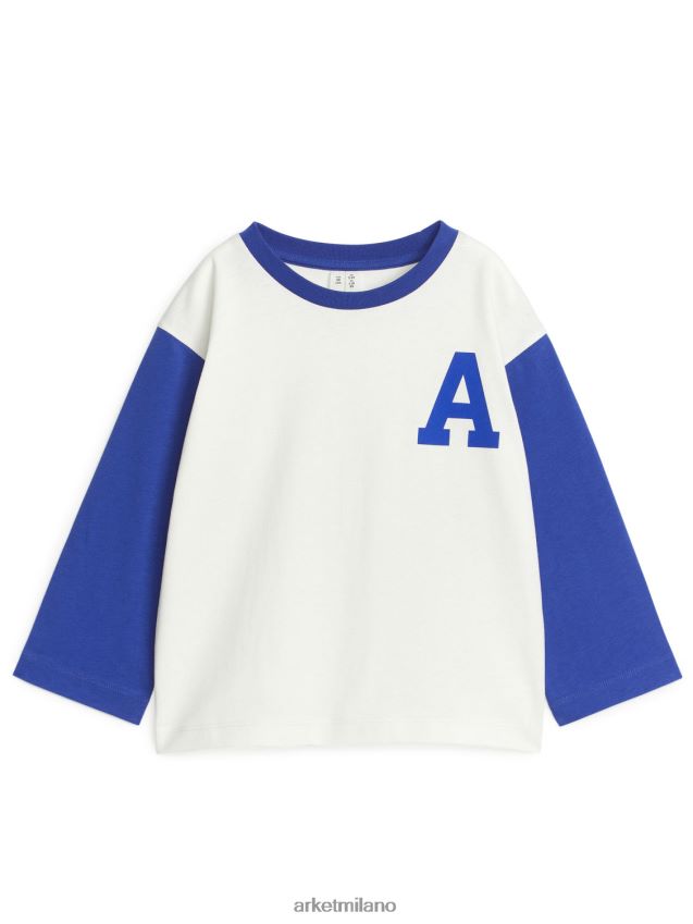 vestiario esso ARKET bambini maglietta universitaria bianco blu 6F0F6L1502