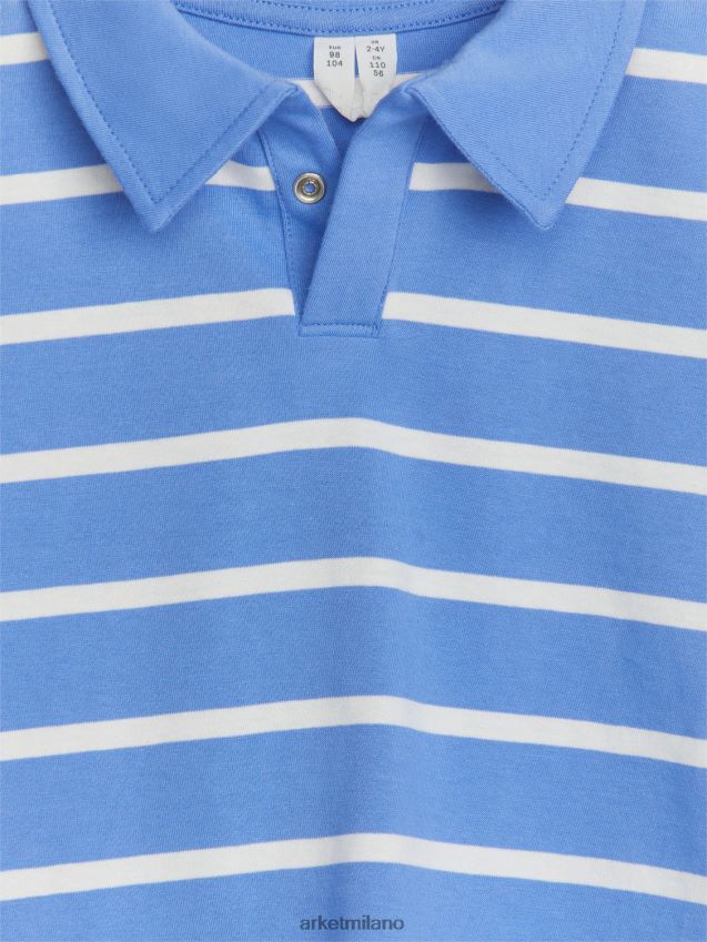 vestiario esso ARKET bambini polo a maniche corte blu bianco 6F0F6L1436