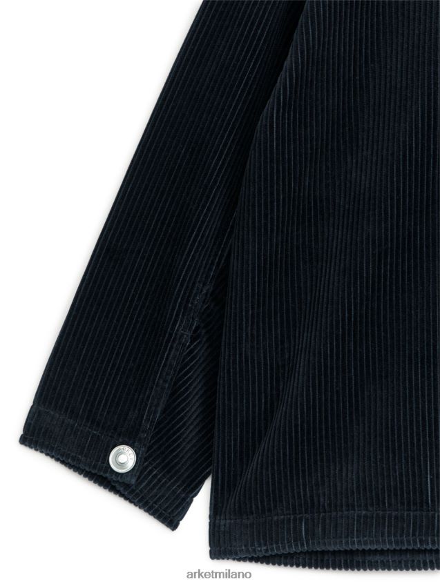 vestiario esso ARKET bambini sopracamicia con zip in velluto a coste nero 6F0F6L1515