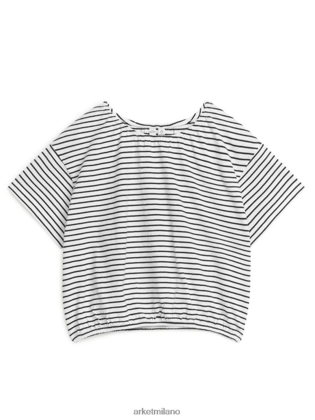 vestiario esso ARKET bambini top voluminoso in jersey arricciato Striscia nera 6F0F6L1471