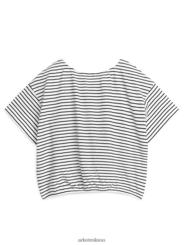 vestiario esso ARKET bambini top voluminoso in jersey arricciato Striscia nera 6F0F6L1471