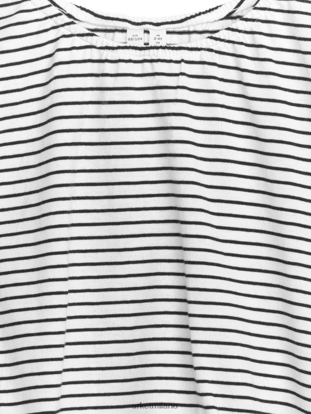 vestiario esso ARKET bambini top voluminoso in jersey arricciato Striscia nera 6F0F6L1471