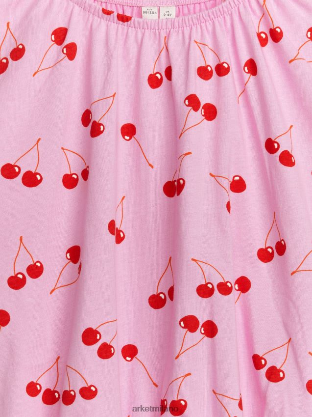 vestiario esso ARKET bambini top voluminoso in jersey arricciato rosa/rosso 6F0F6L1463