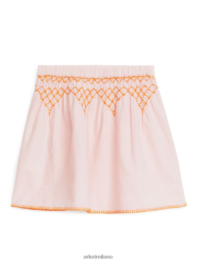 vestiario esso ARKET bambini gonna di lino ricamata rosa 6F0F6L1385