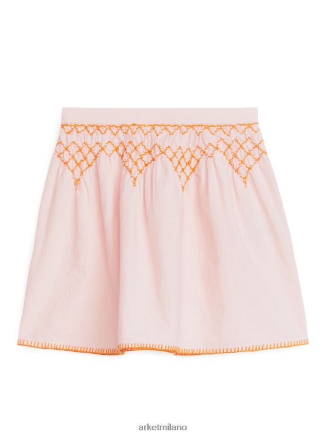 vestiario esso ARKET bambini gonna di lino ricamata rosa 6F0F6L1385